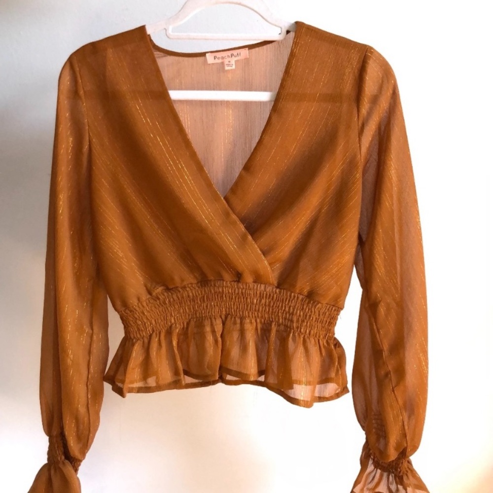 Forever 21 Peach Puff Woven Top in Rust - Picture 2 of 3